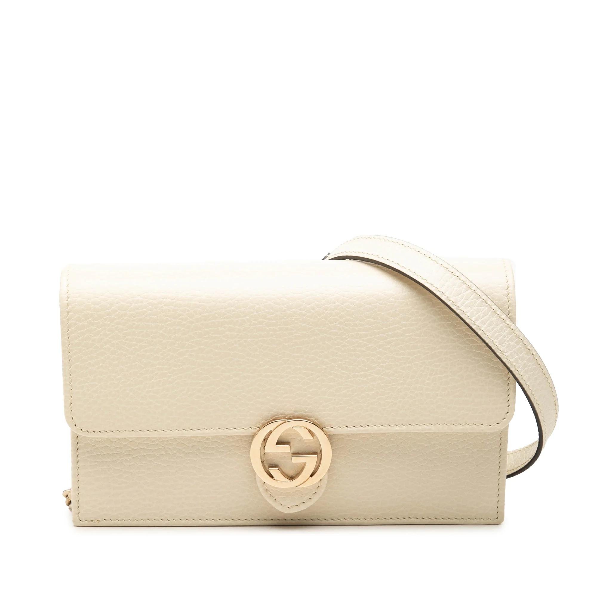 Interlocking leather crossbody bag