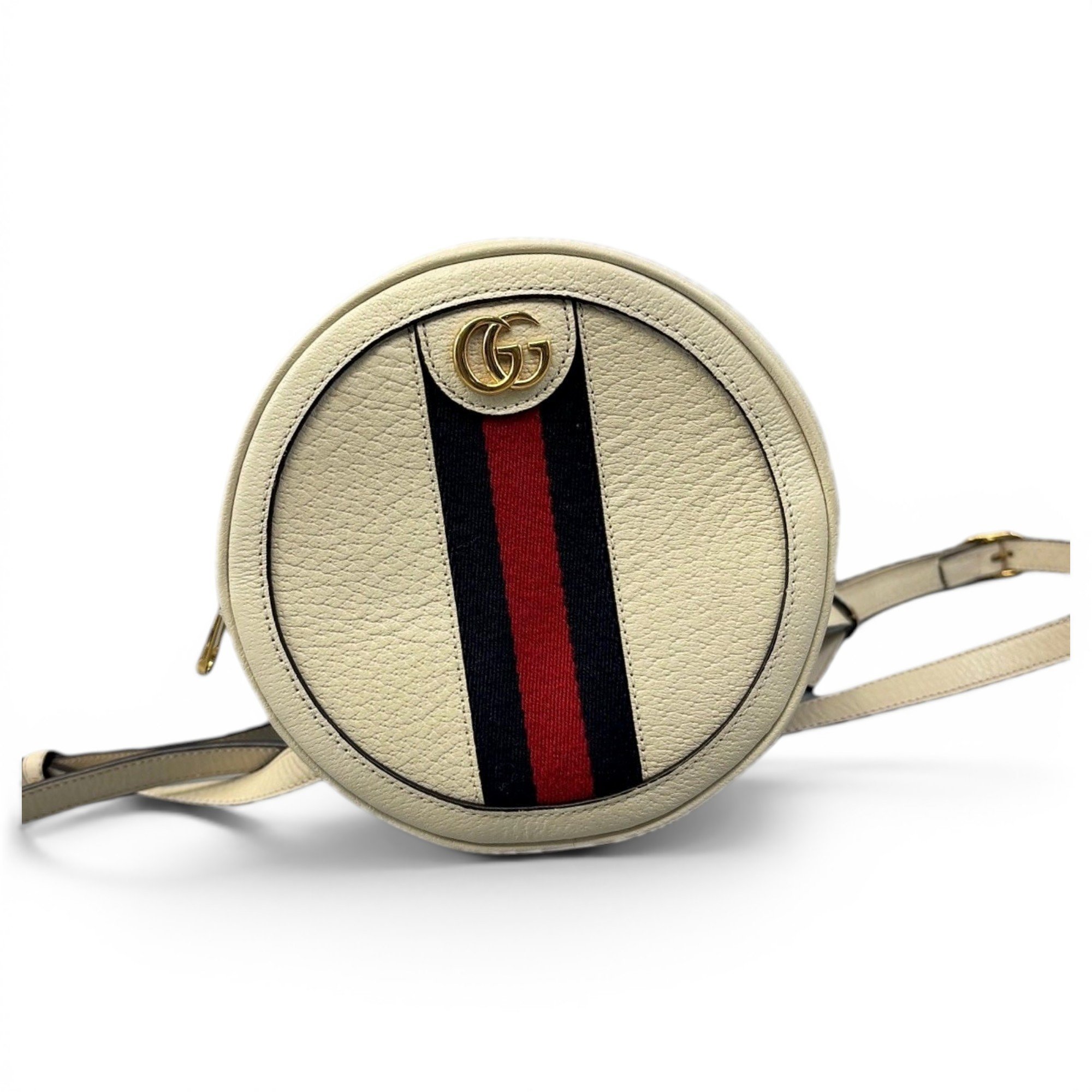 Ophidia Round leather handbag