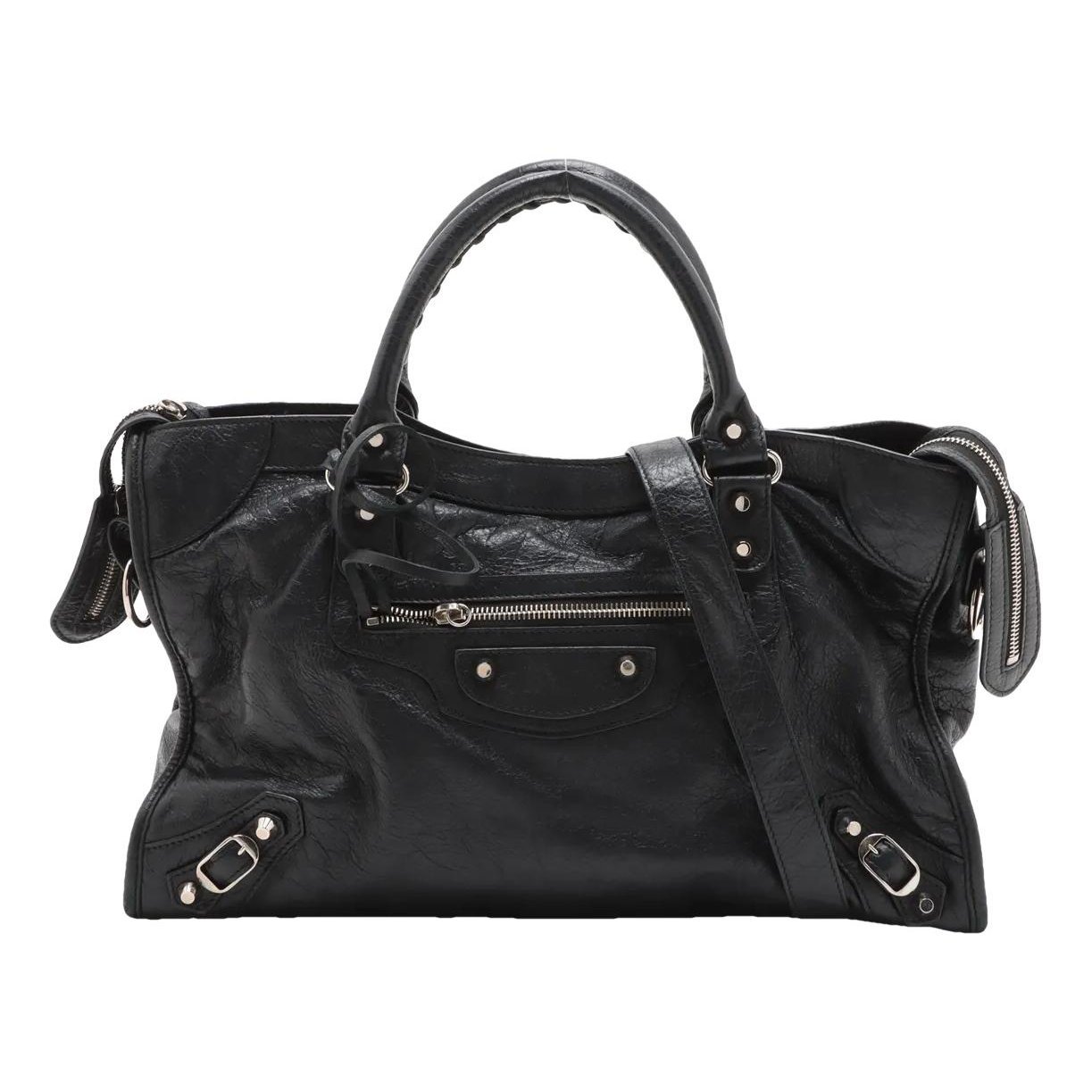 City leather handbag