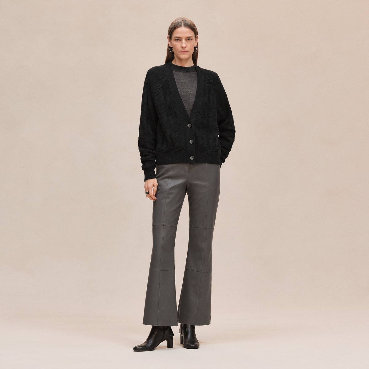 "H" long-sleeve cardigan