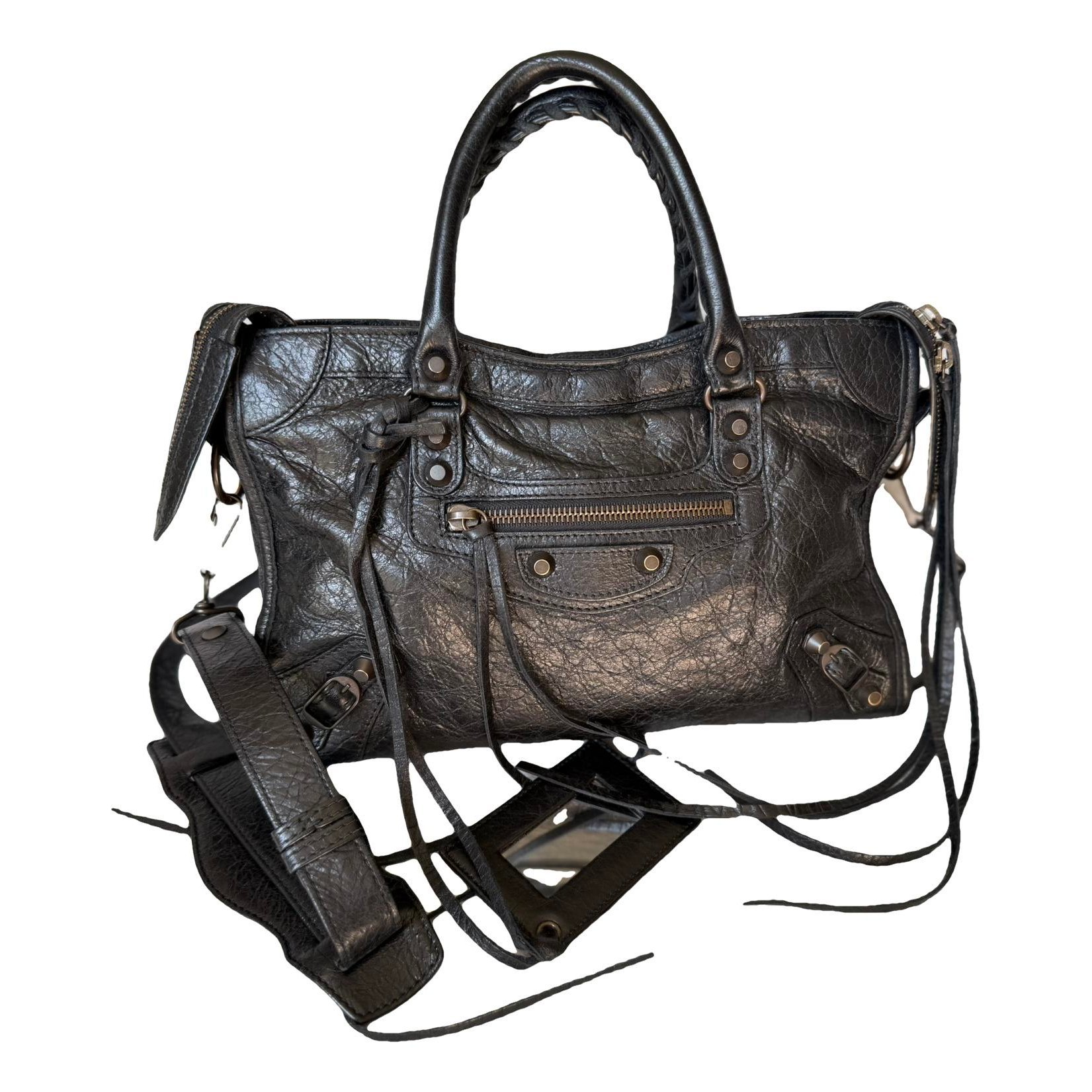 City leather handbag