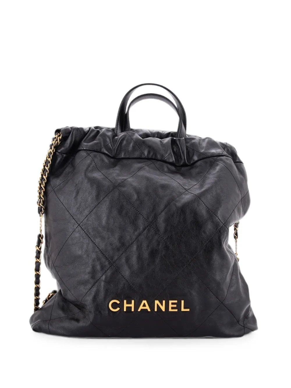 22 Chain Quilted Calfskin Large backpack