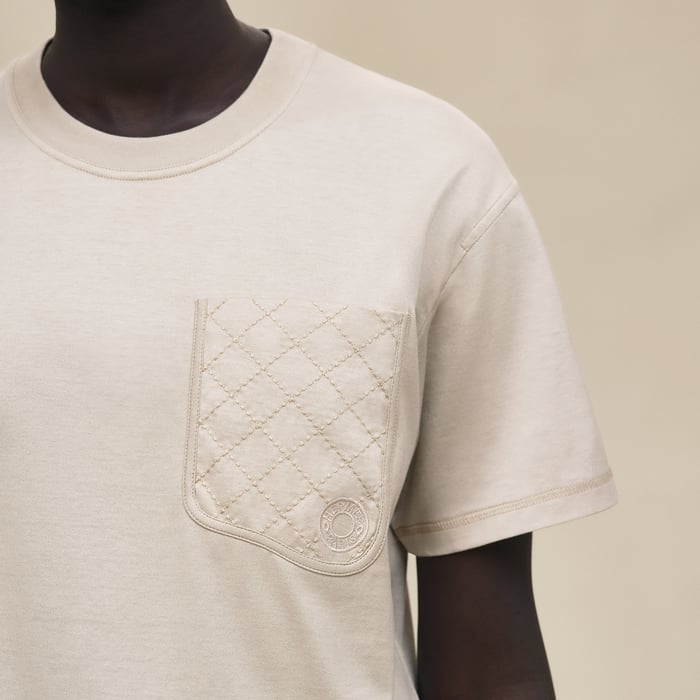 Beige Pierre d'Istrie Maxi Embroidered Pocket T-shirt