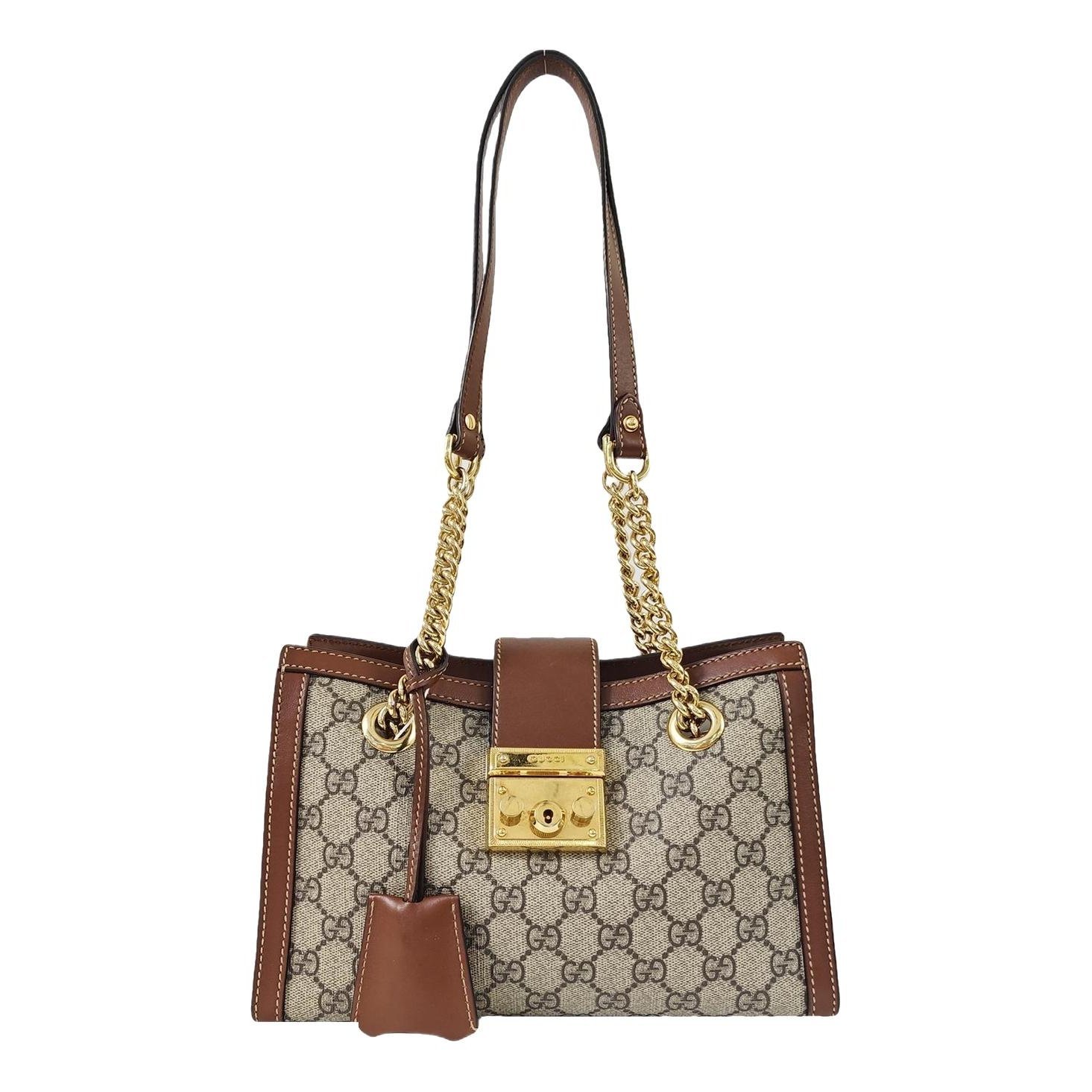 Padlock leather handbag