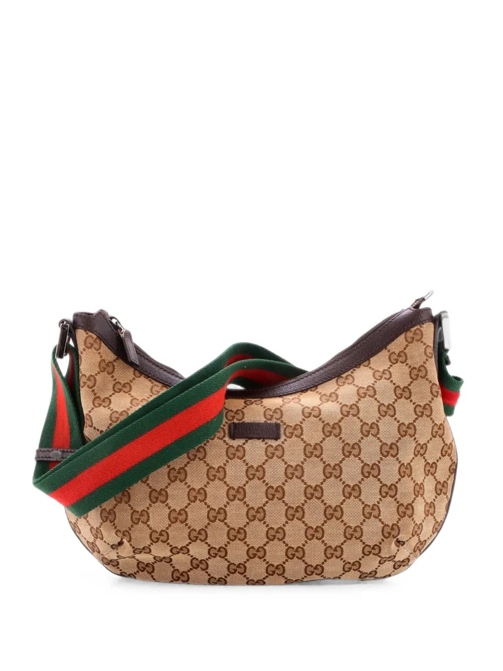 Saddle Zip Messenger Bag GG Canvas with Leather Medium crossbody bag