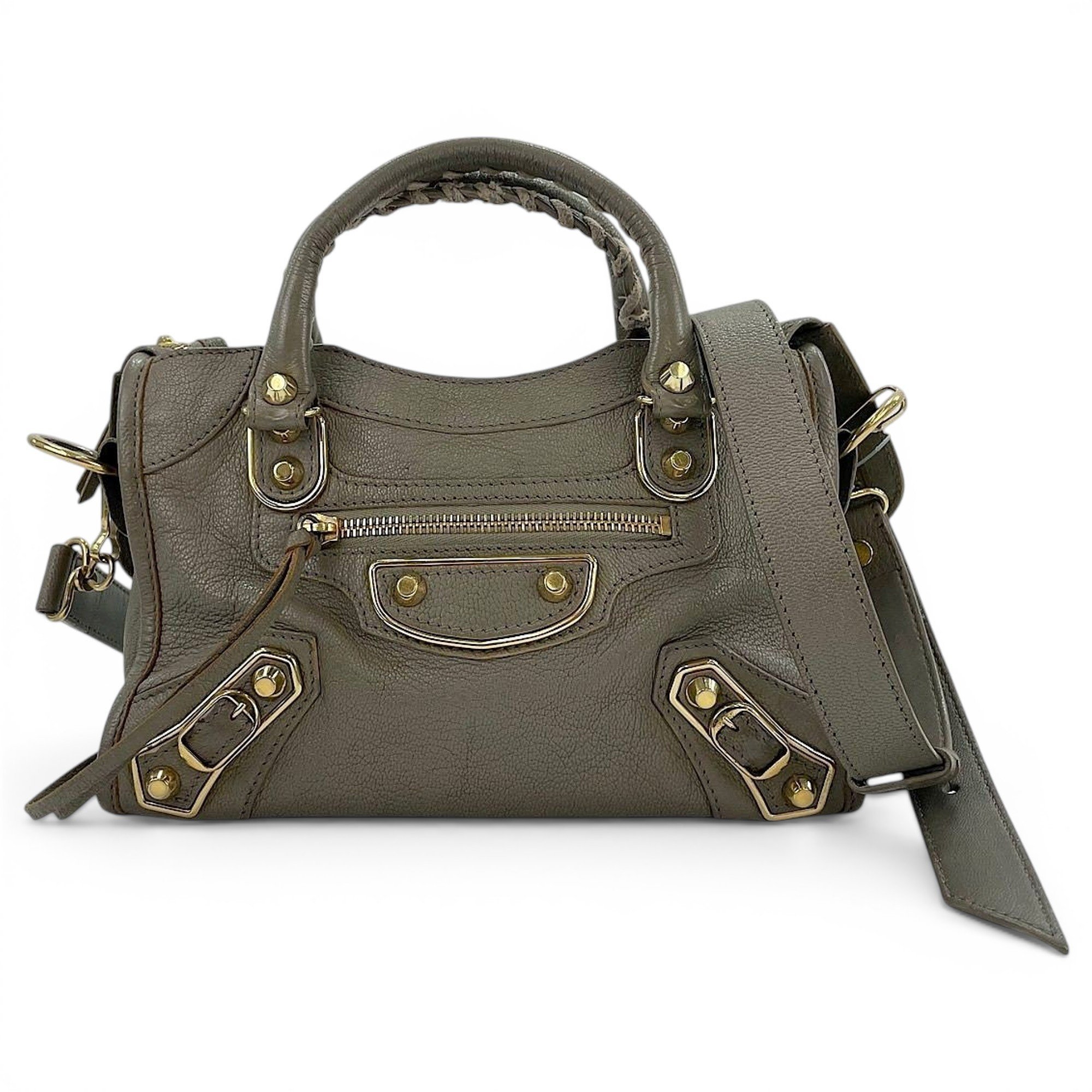 City leather handbag