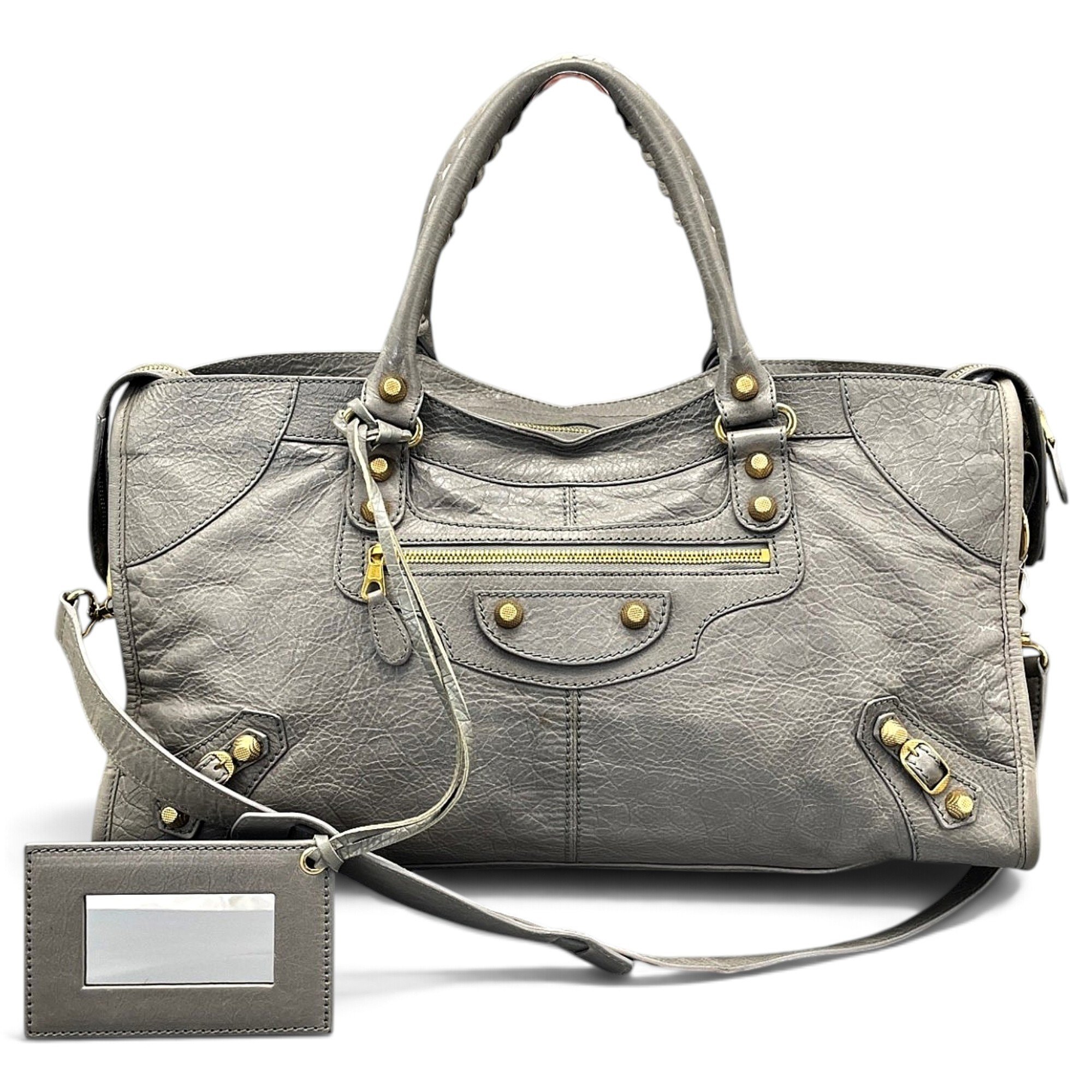 City leather handbag