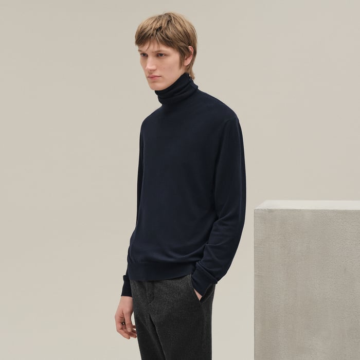 Marine "Detail H" Turtleneck Sweater