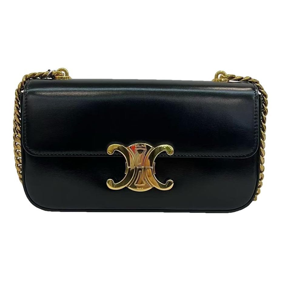 Triomphe chain leather handbag
