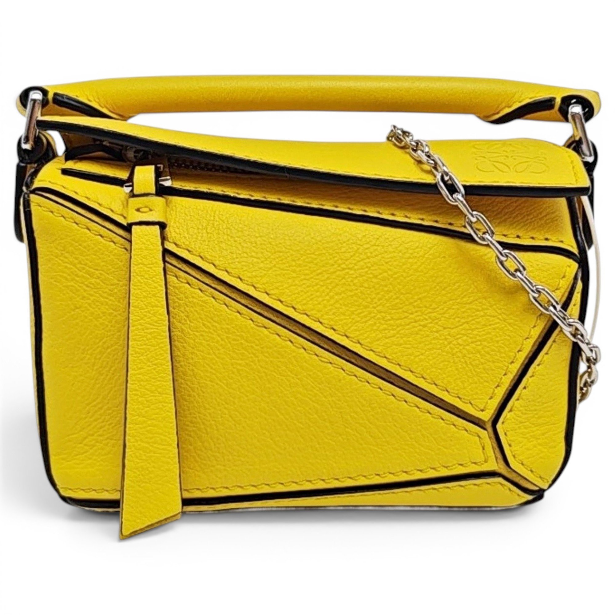 Puzzle leather handbag