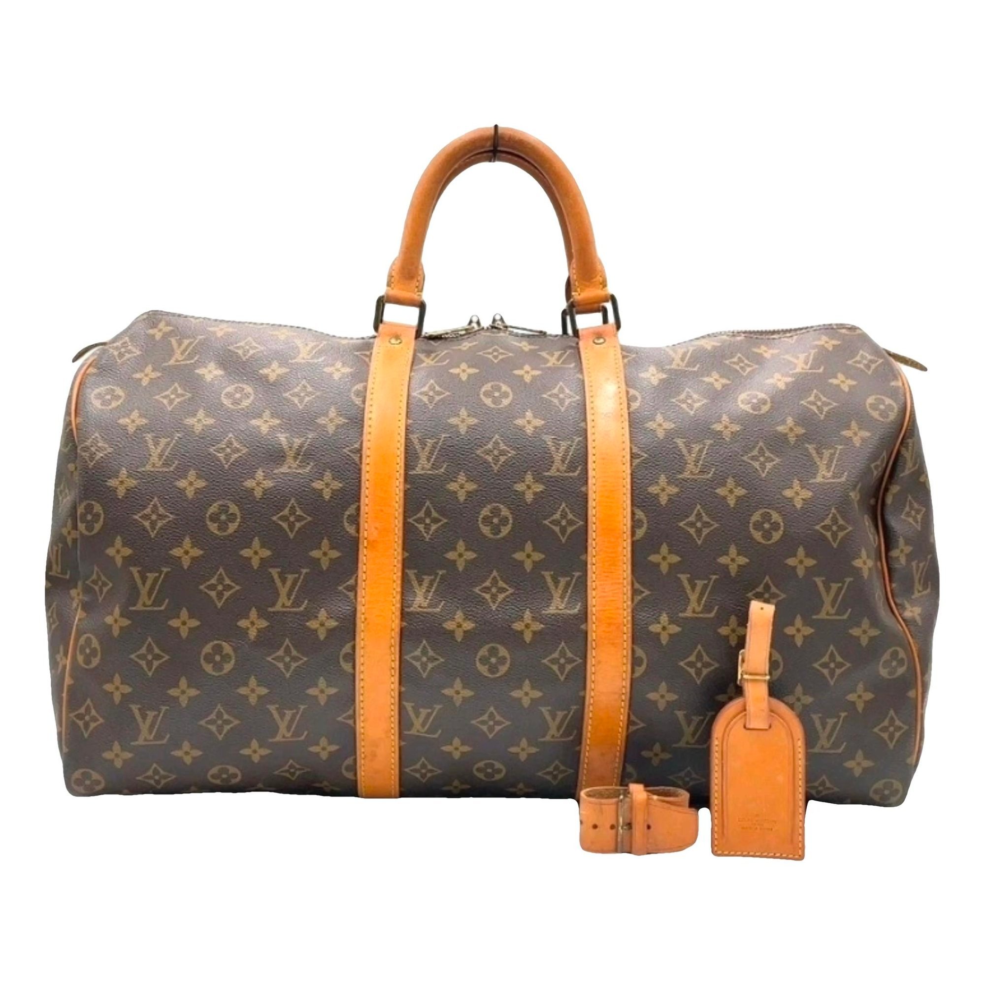Keepall leather travel bag