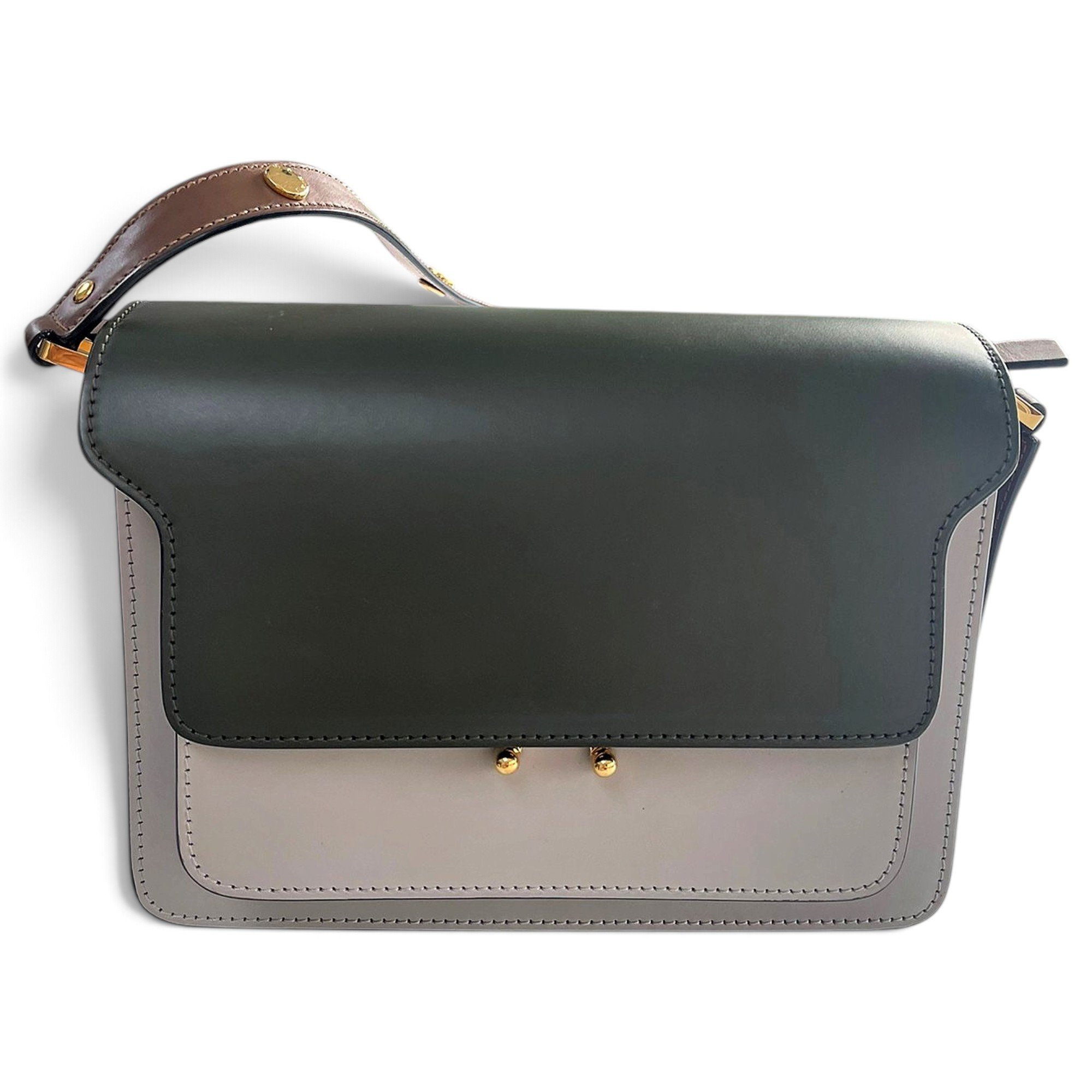 Trunk leather crossbody bag