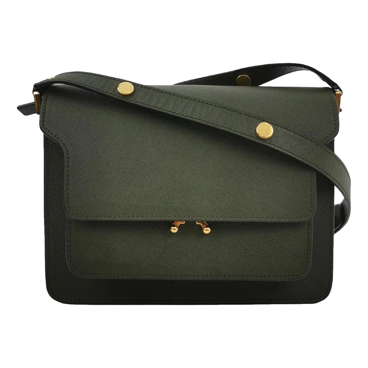 Trunk leather crossbody bag