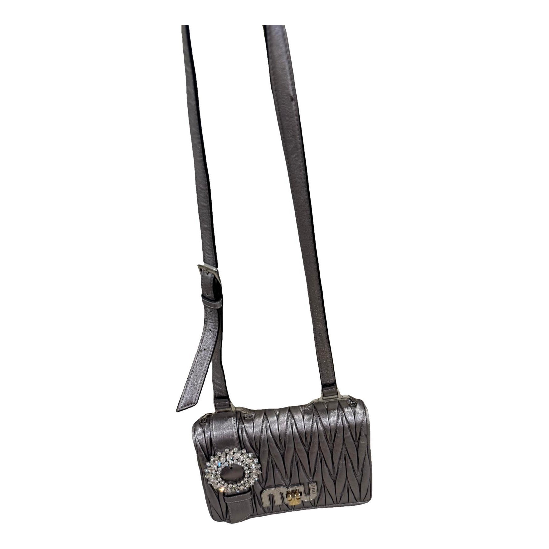 My Miu leather crossbody bag