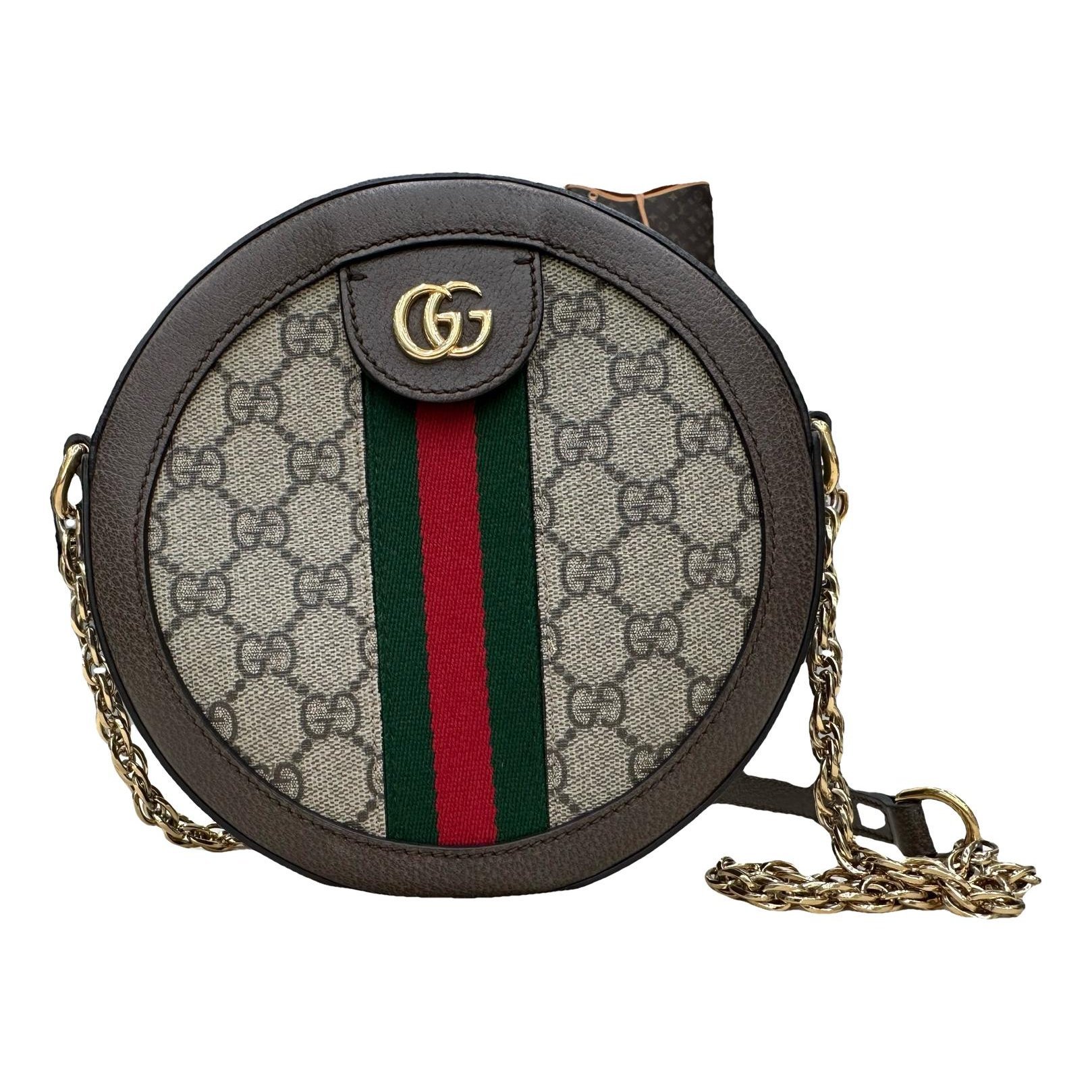 Ophidia Round leather handbag