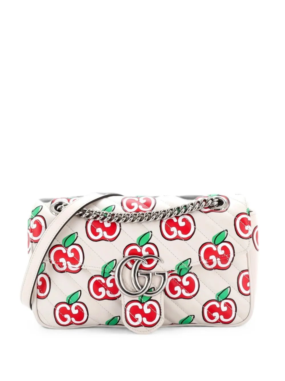 GG Marmont Flap Bag Printed Diagonal Quilted Leather Small shoulder bag