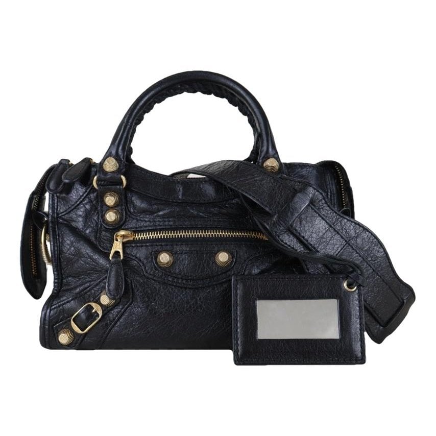 City leather handbag