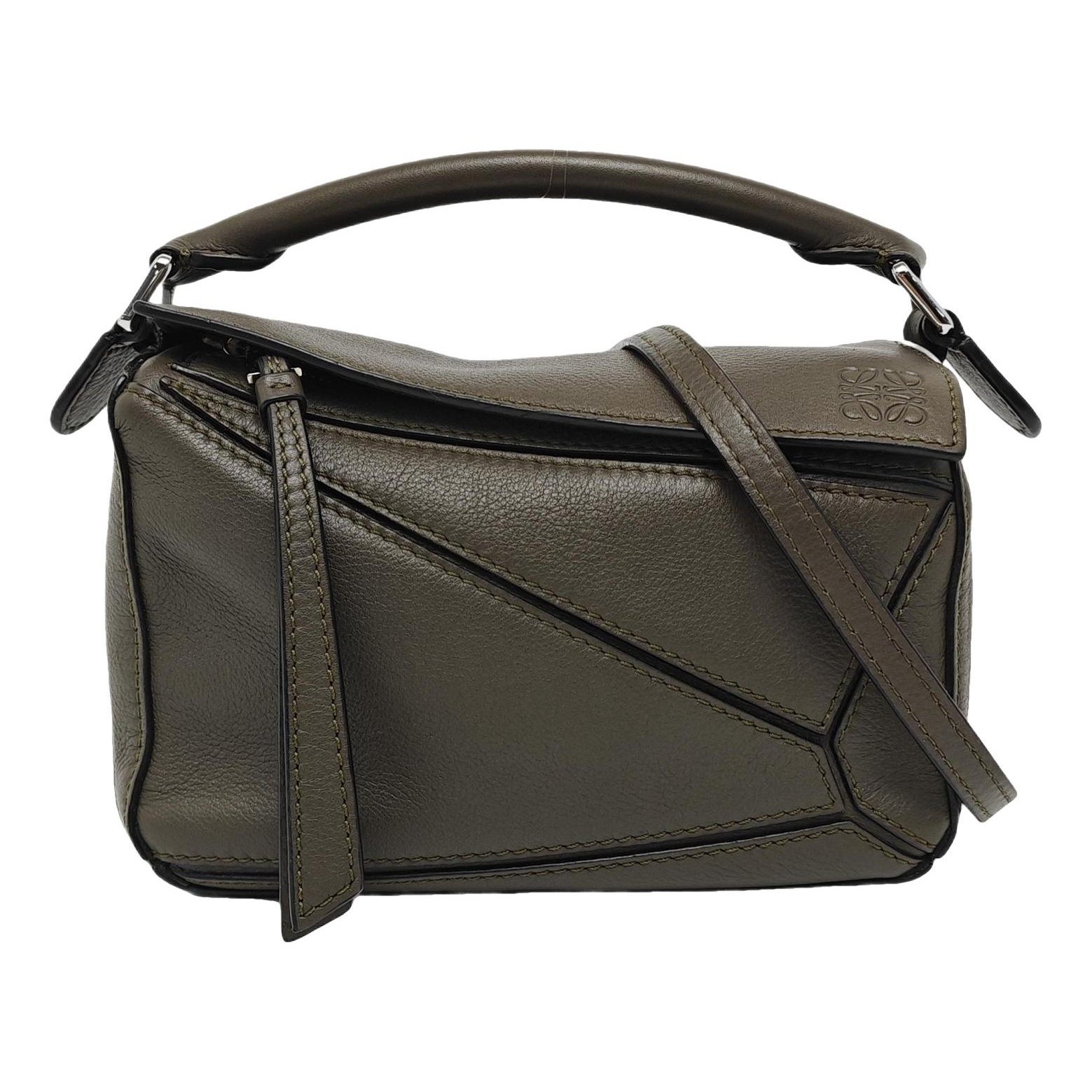 Puzzle leather handbag