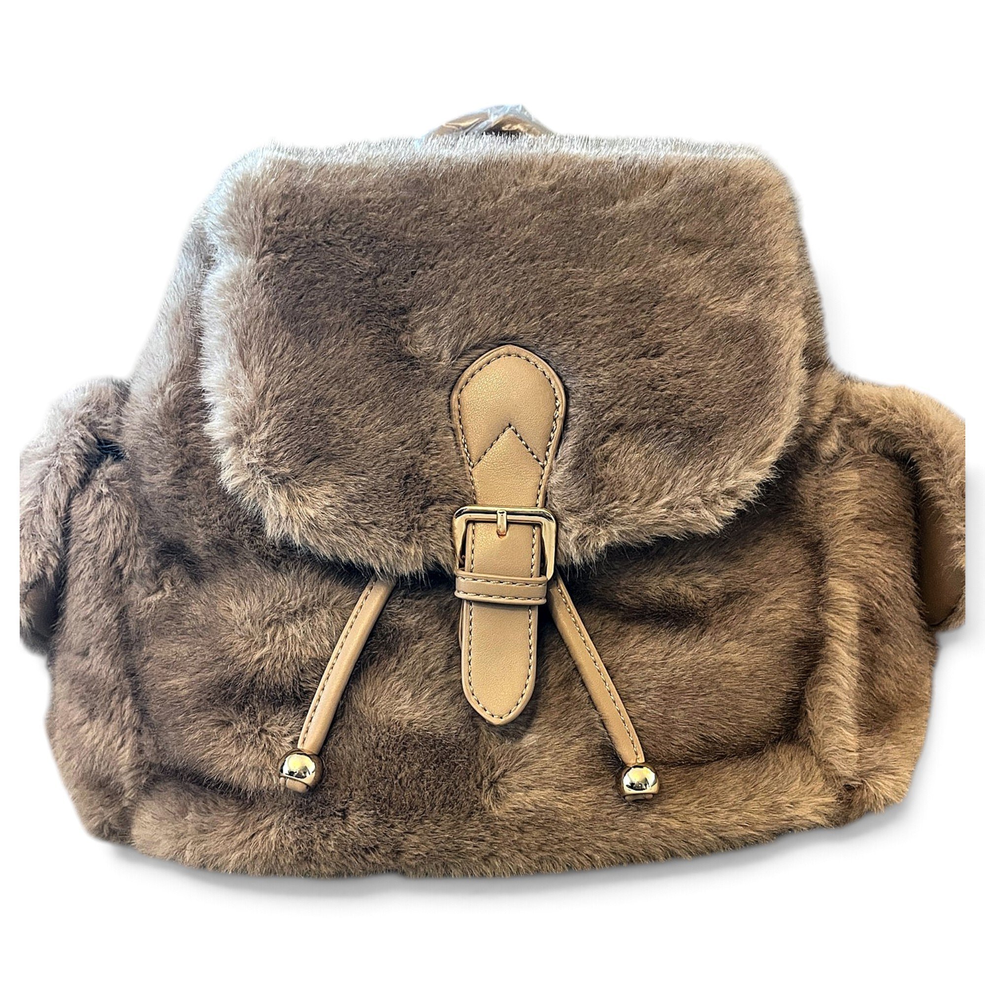Faux fur backpack