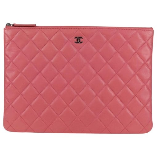 Leather clutch bag