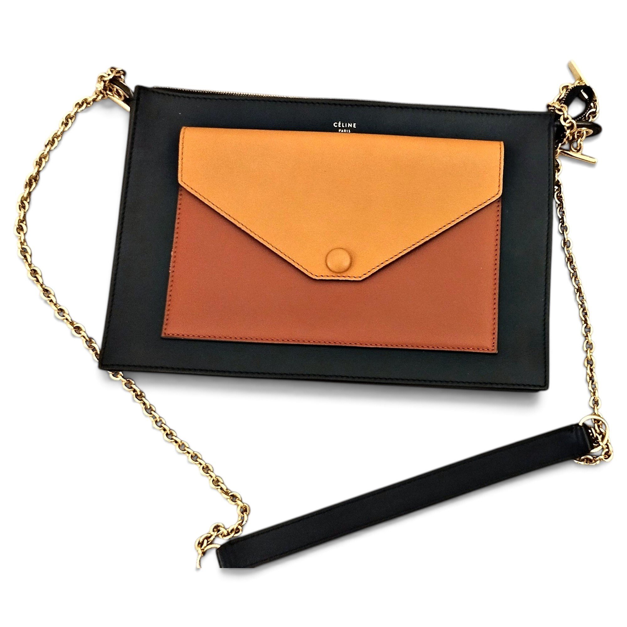Pocket leather handbag