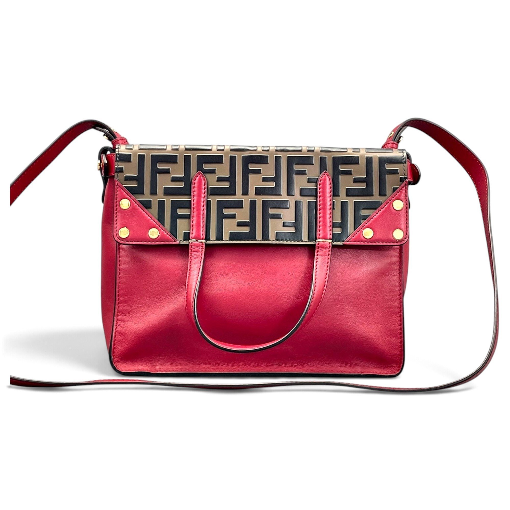 Flip leather handbag