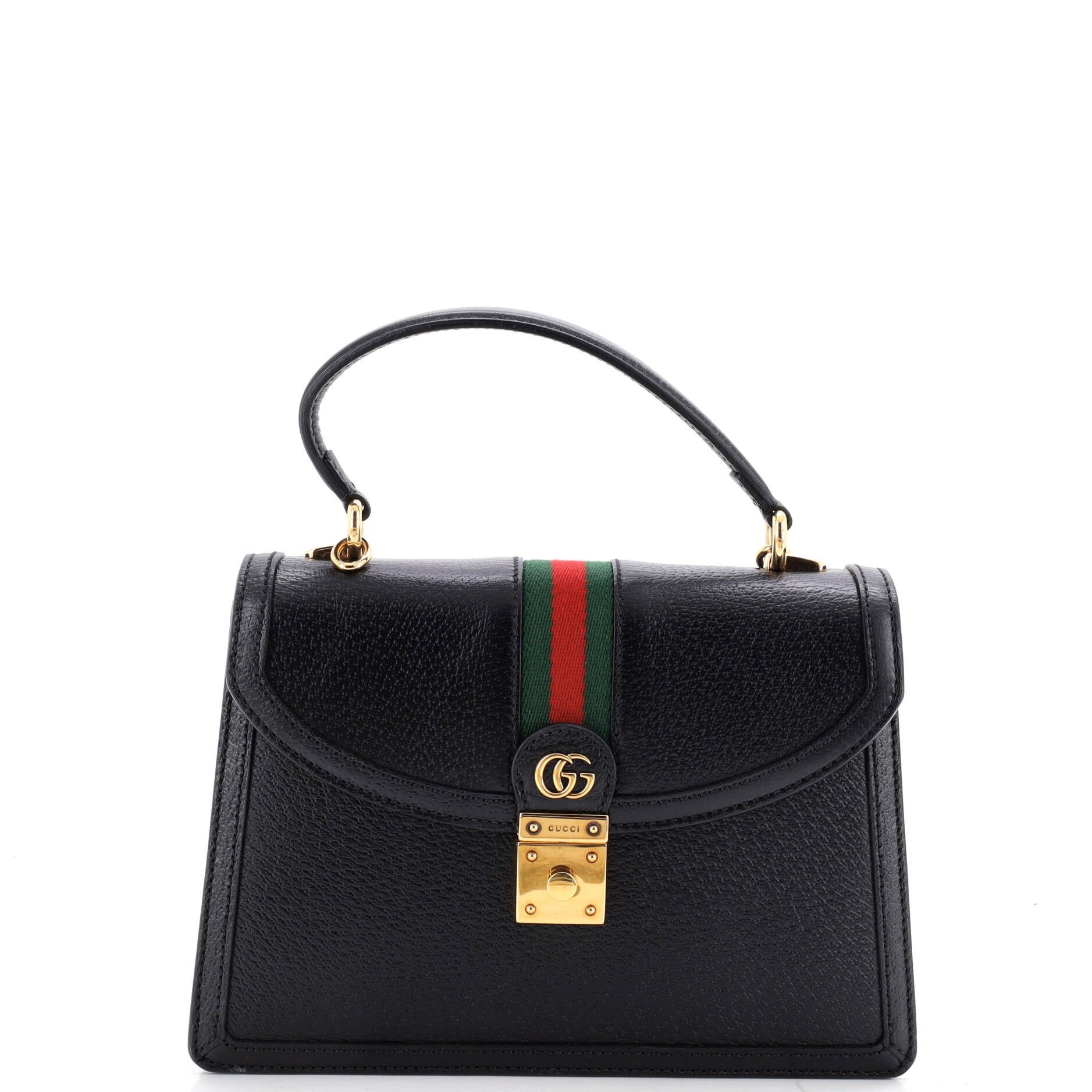 Ophidia Flap Top Handle Bag Leather Small