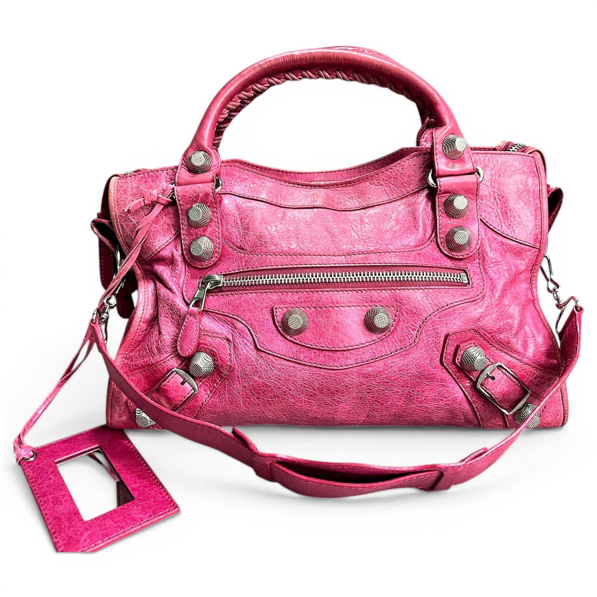 City leather handbag