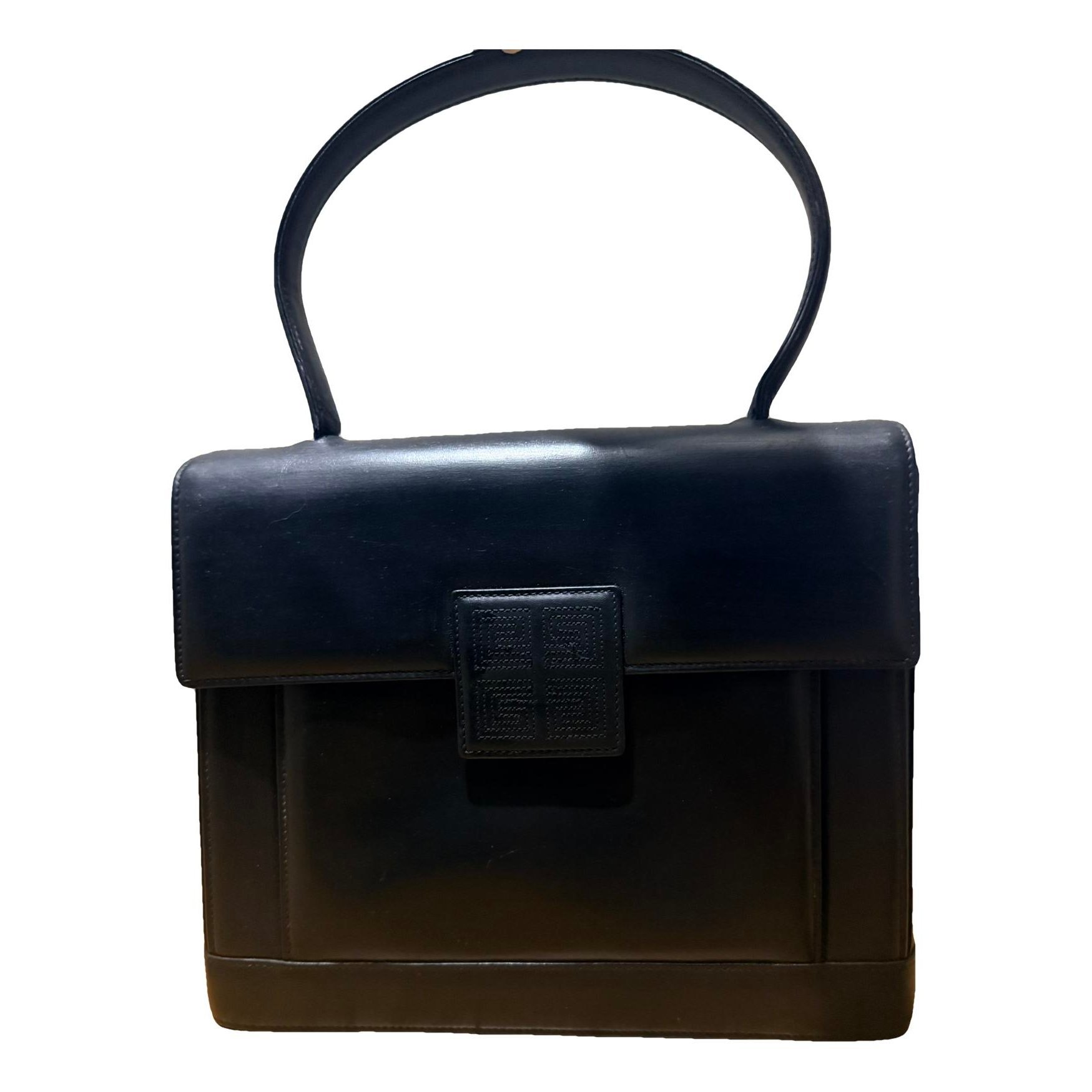 Emblem leather handbag