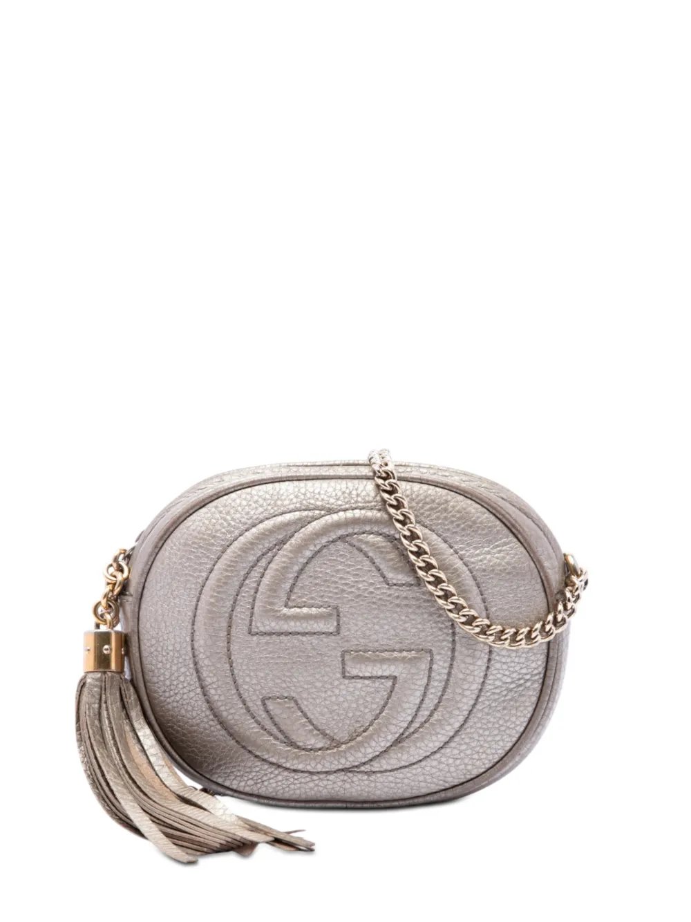 2016-2026 Mini Metallic Pebbled Calfskin Soho Chain crossbody bag