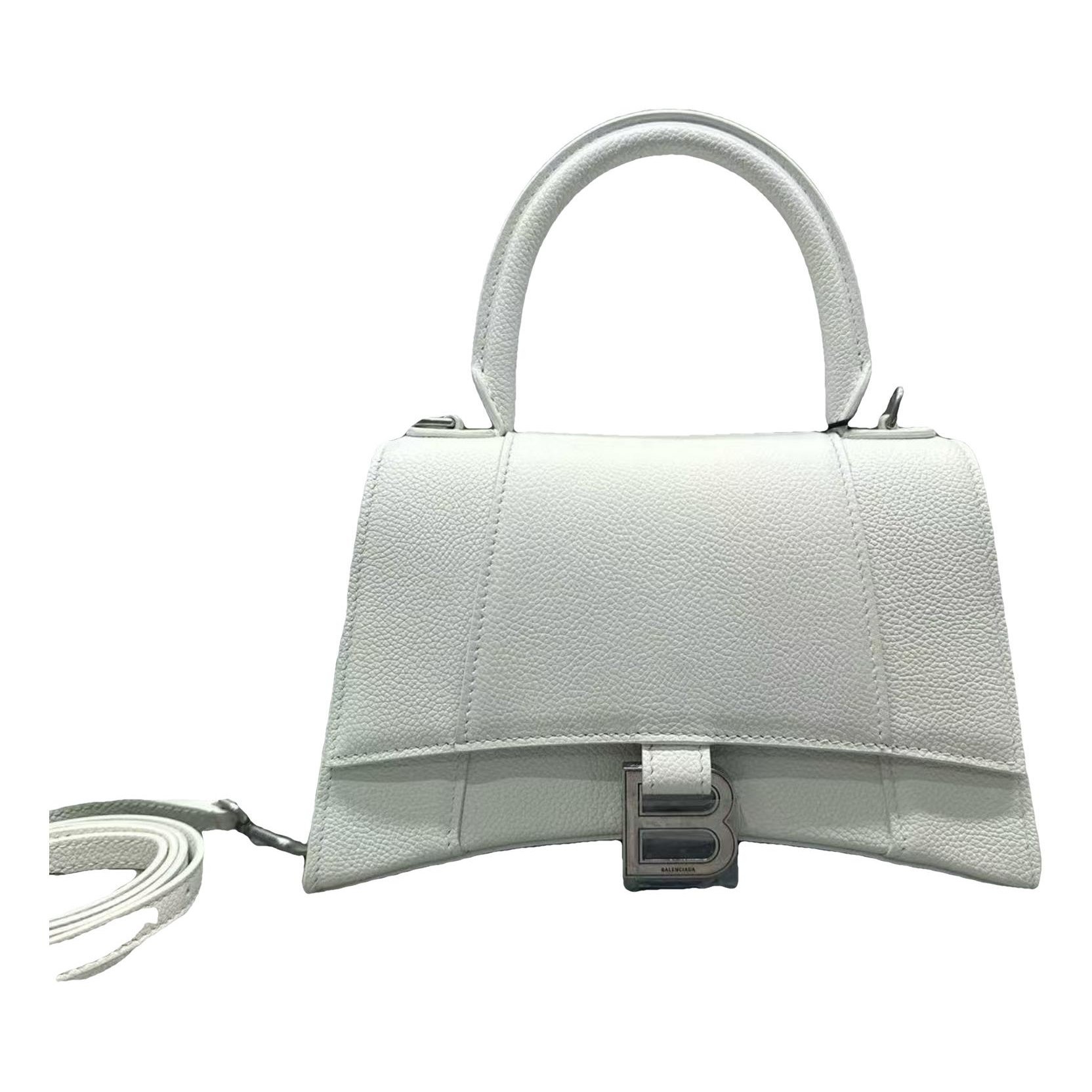 Hourglass leather handbag
