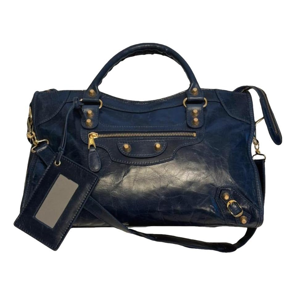 City leather handbag