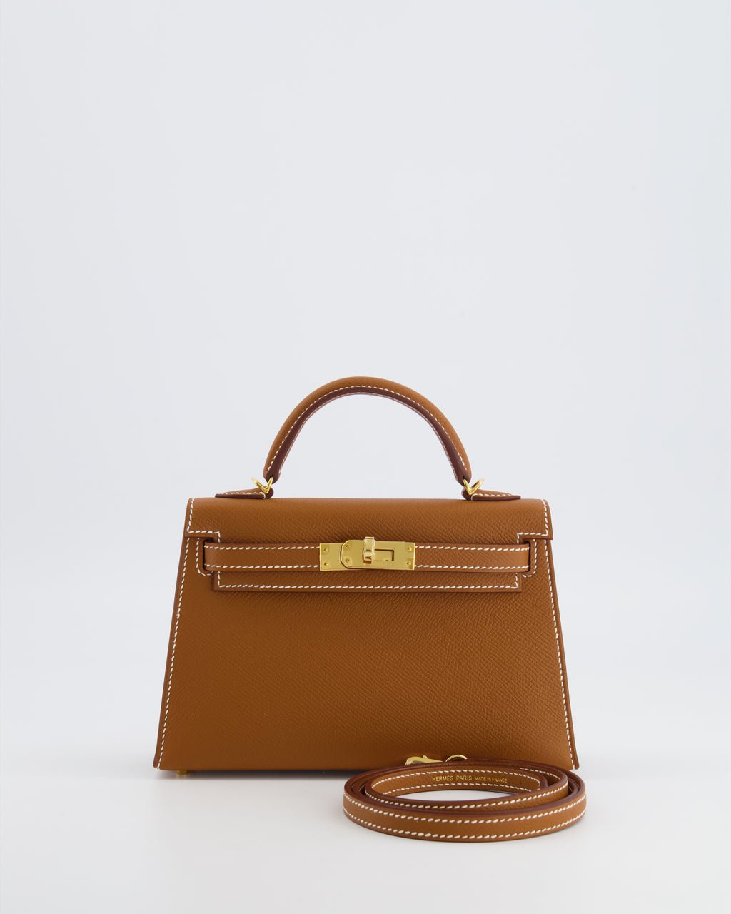 Hermes Hermès Mini Kelly II Bag in Gold Epsom Leather with Gold Hardware