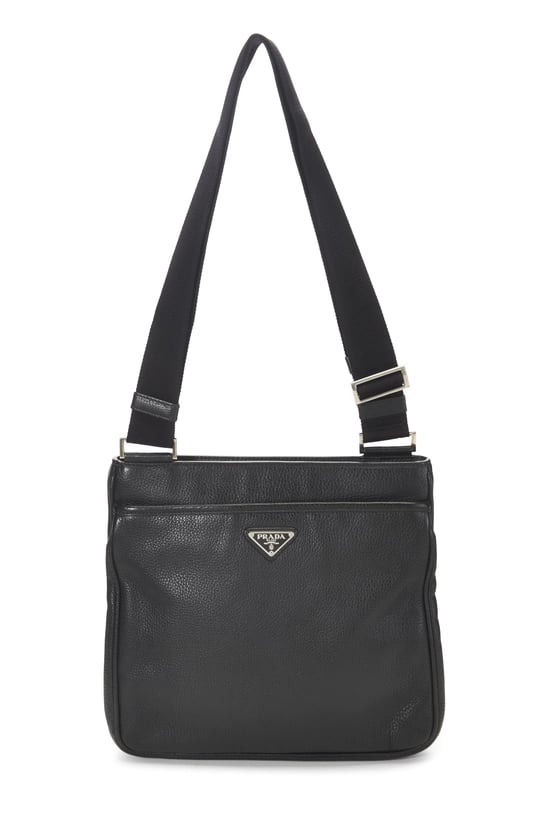 Black Vitello Daino Messenger
