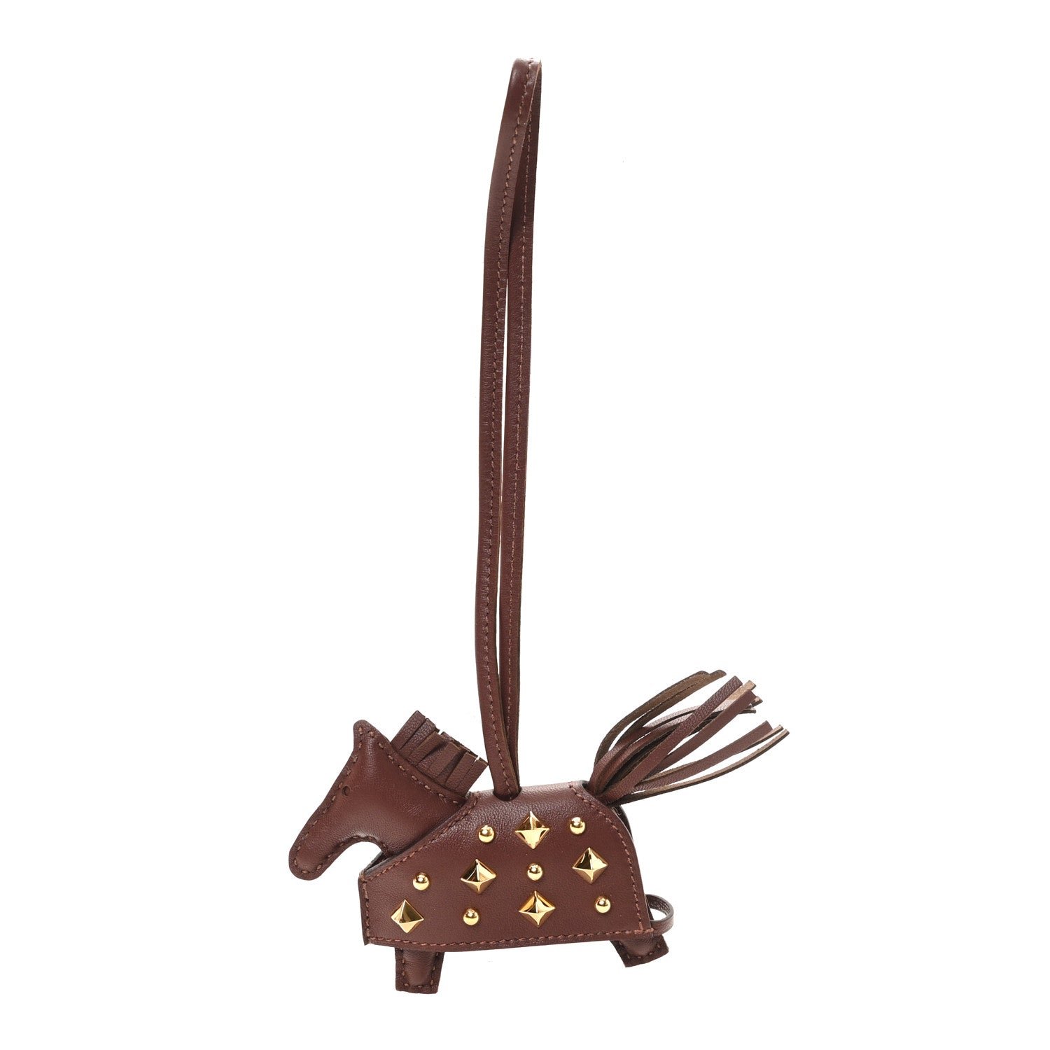 Hermes Hermes Milo Lambskin Studded Grigri Rodeo Robeo Rock Horse Bag Charm PM Terre