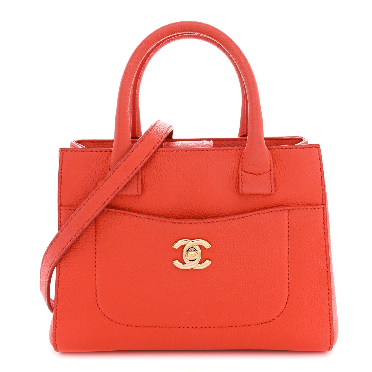 Chanel Grained Calfskin Mini Neo Executive Shopper Tote Red