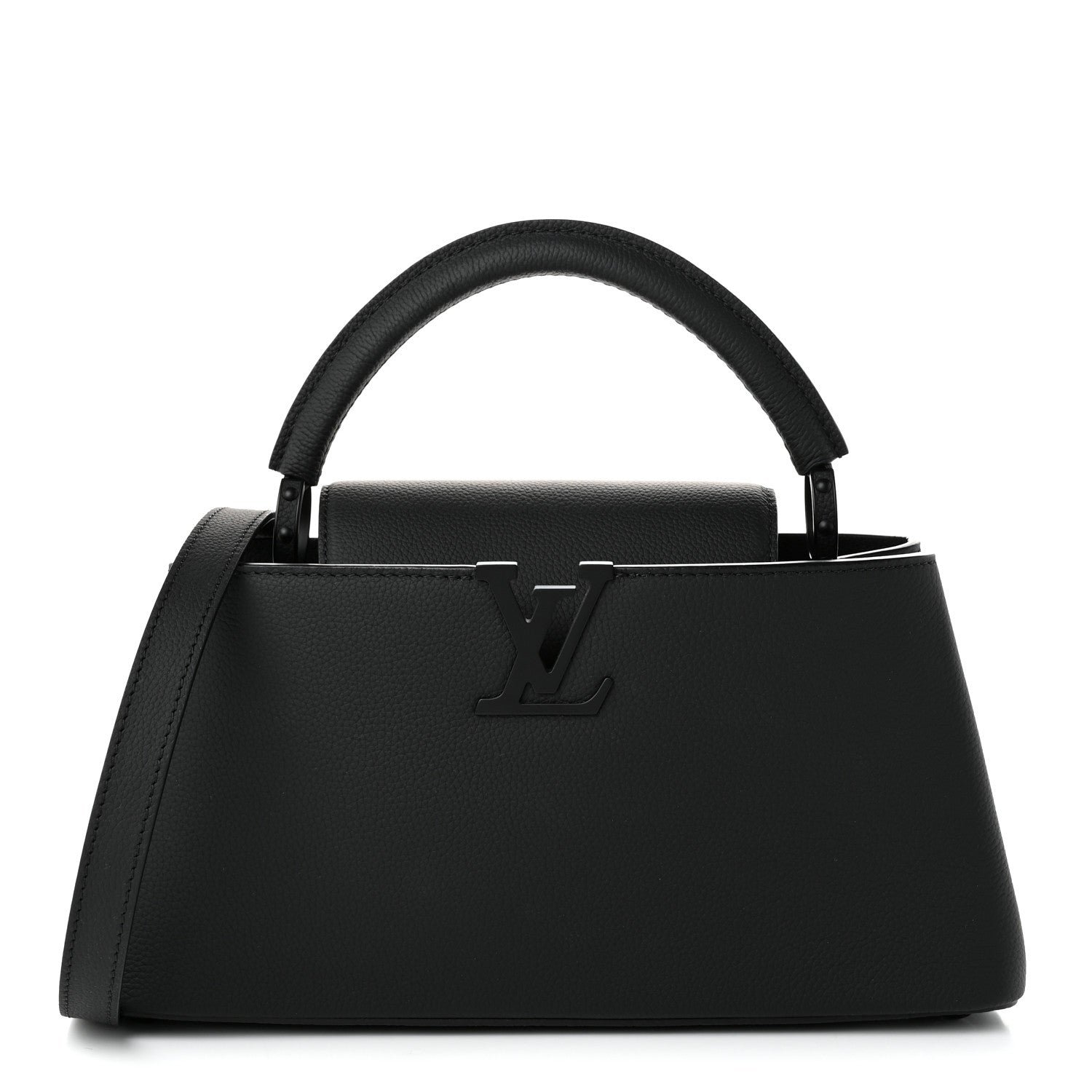 Louis Vuitton Taurillon Capucines East West MM Matte Black