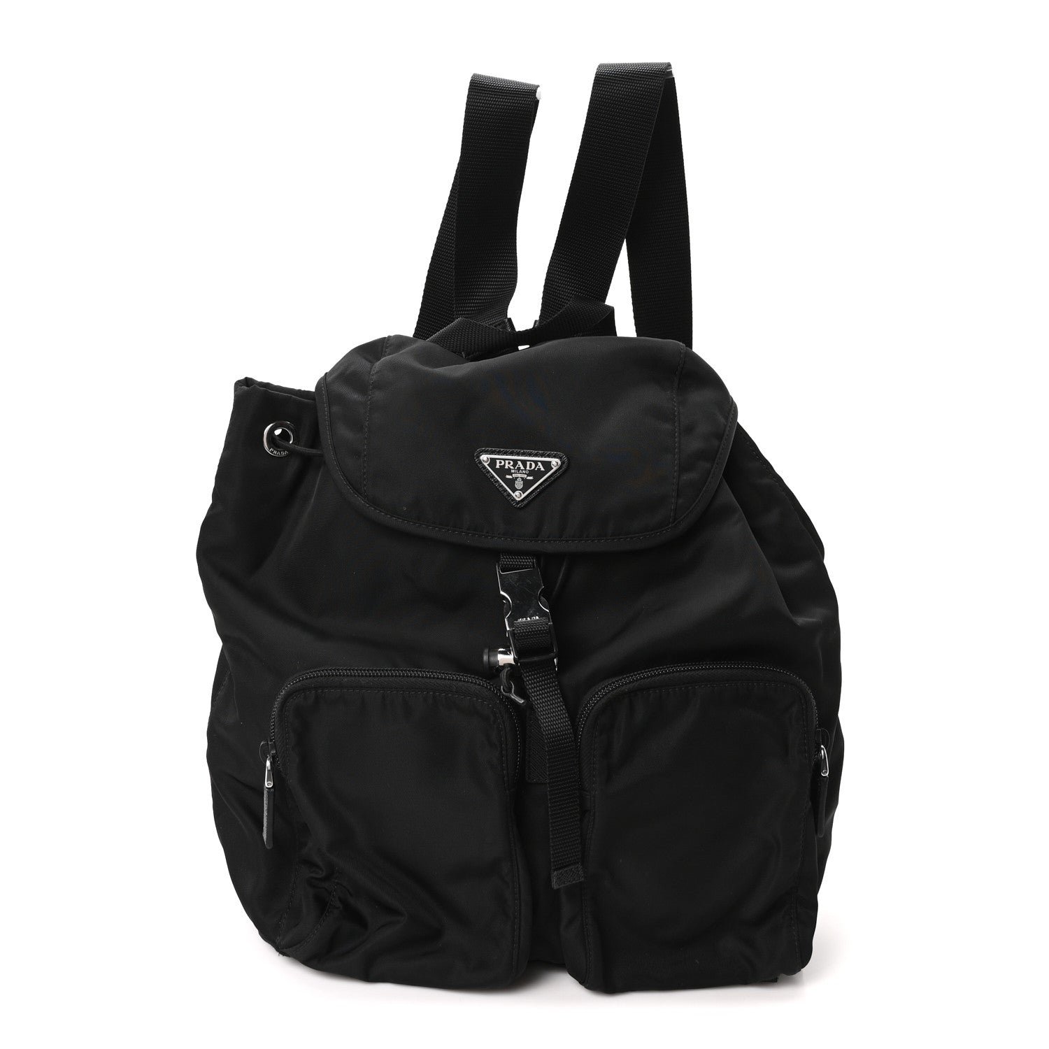Prada Prada Tessuto Nylon Saffiano Vela Backpack Black