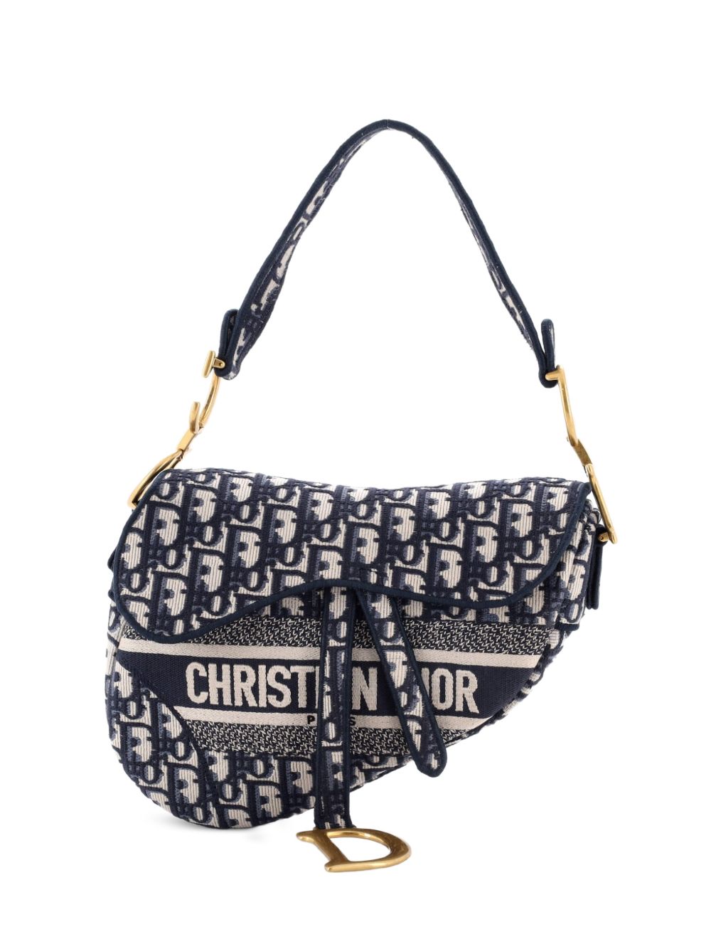 Dior Saddle Handbag Logo Embroidered Oblique Canvas Medium shoulder bag
