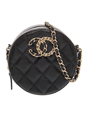 French New Wave Round Clutch w/ Chain