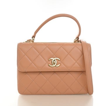 Lambskin Trendy CC Top Handle Bag Small