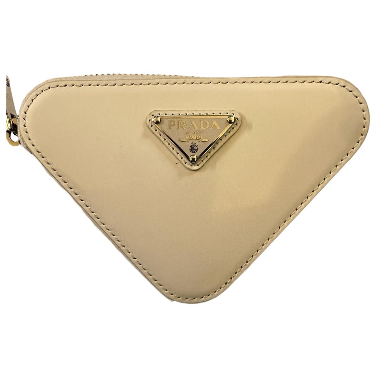 Triangle leather clutch bag