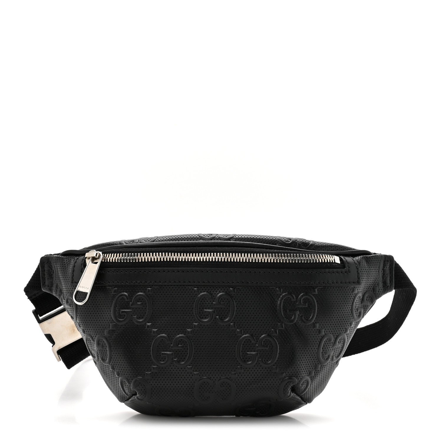 Gucci Calfskin GG Tennis Embossed Belt Bag Black