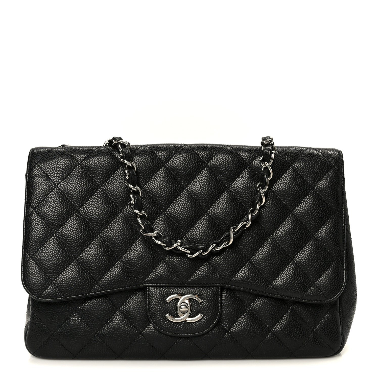 Chanel Caviar Quilted Jumbo Single Flap Black