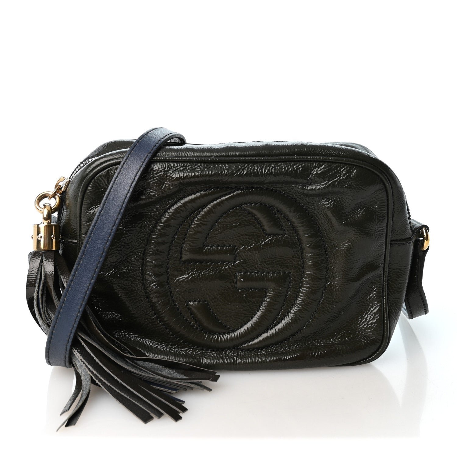 Gucci Vernice Naplack Small Soho Disco Bag Uniform Blue