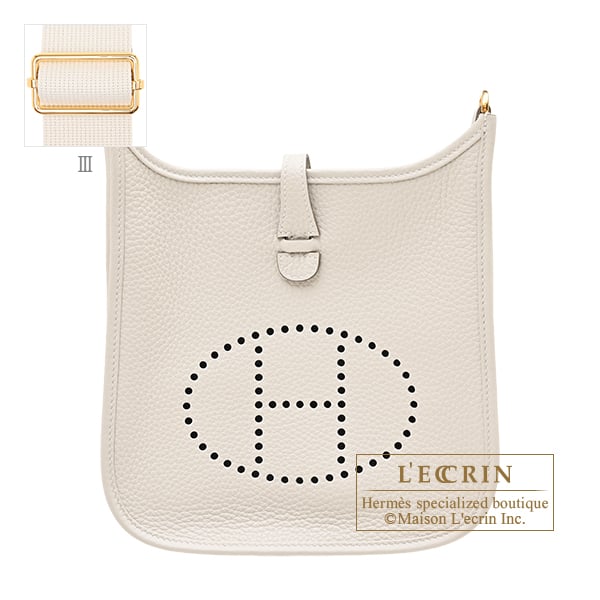 Hermes Evelyne 3 bag 23 Craie Clemence leather Gold hardware