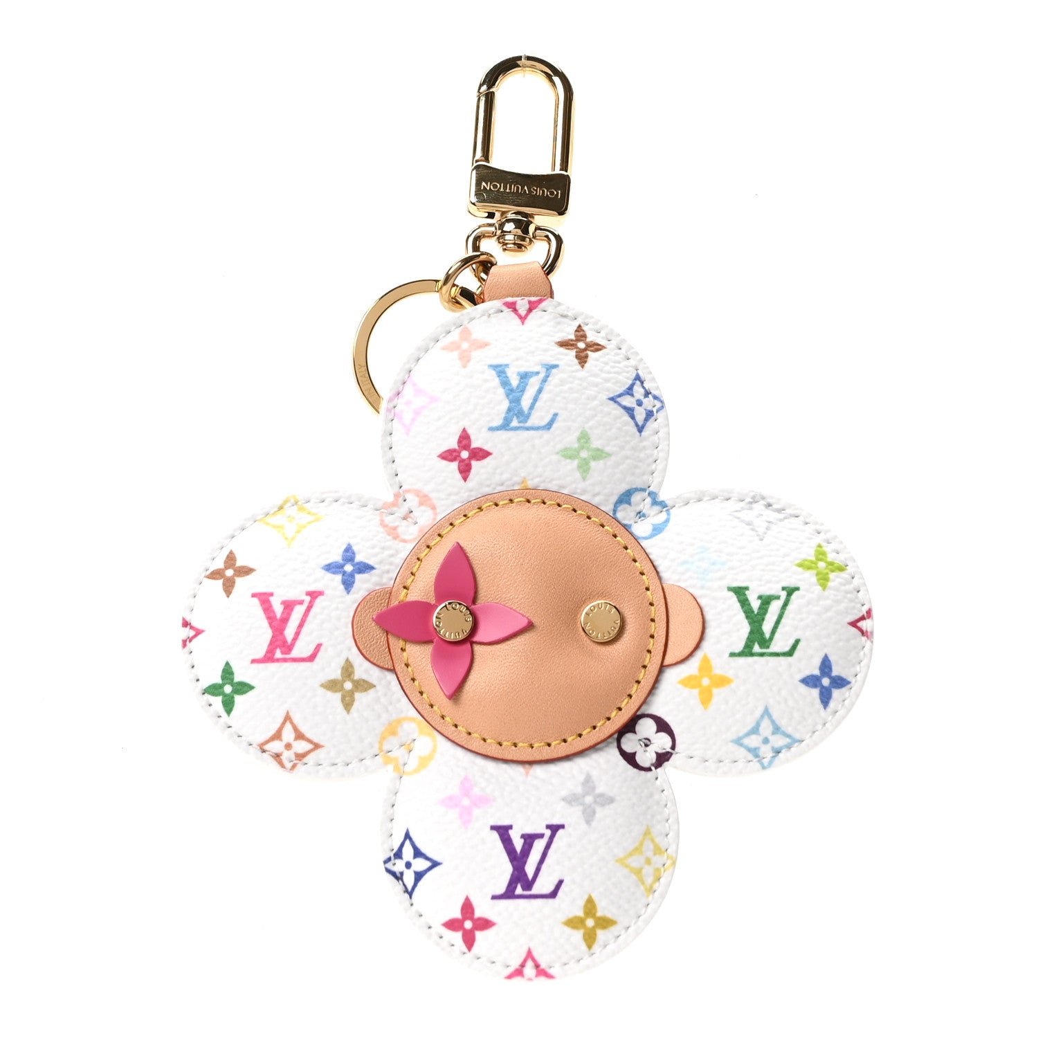 Louis Vuitton LV x TM Monogram Multicolor Vivienne Head Bag Charm White