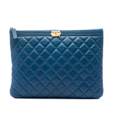 Calf Leather Medium Quilted Caviar Boy O Case Clutch