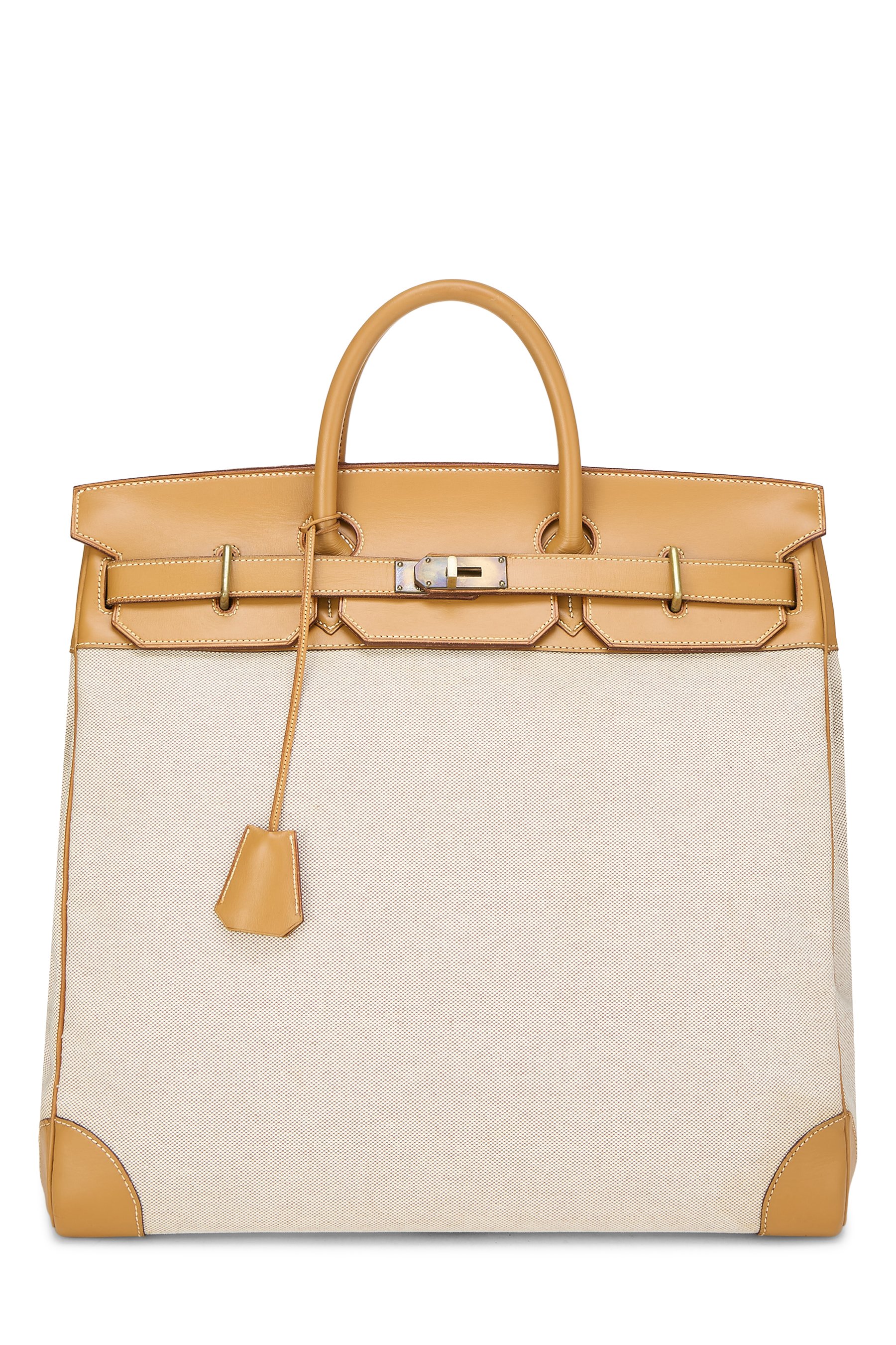 Hermès Natural Toile Haut à Courroies "HAC" Birkin 45