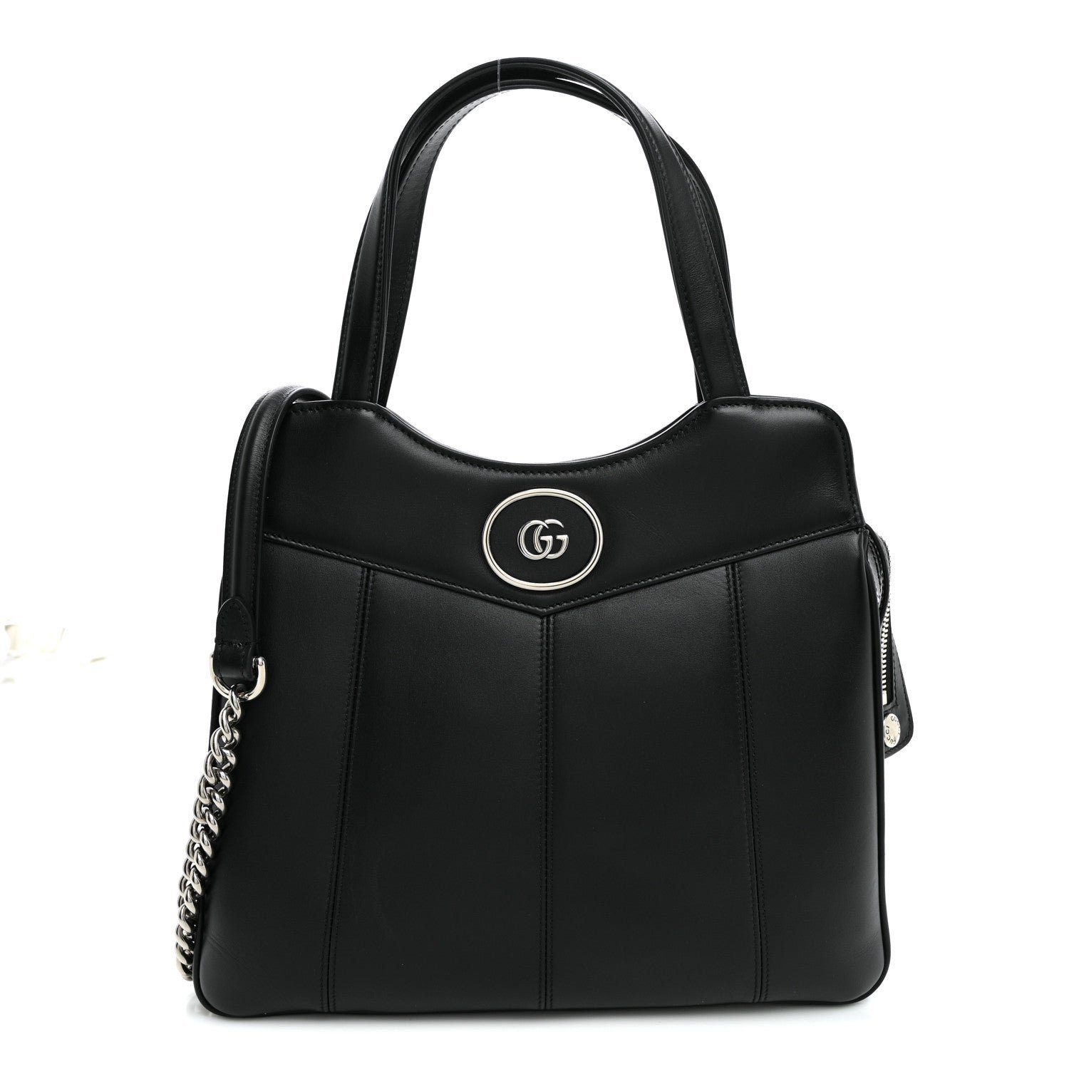 Gucci Calfskin Petite GG Small Tote Bag Black